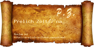 Prelich Zoltána névjegykártya